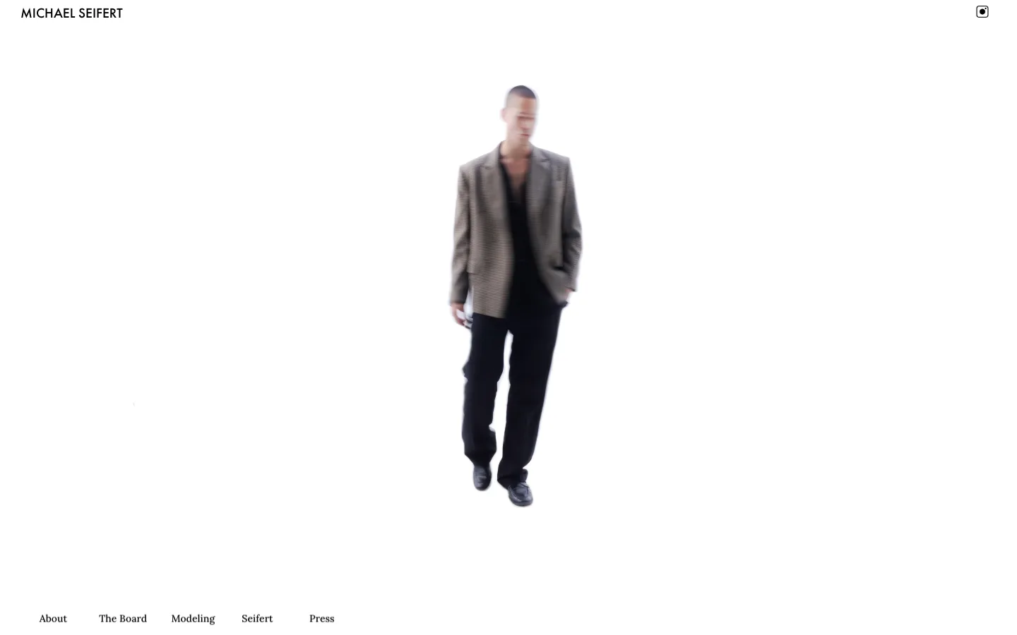 Michael Seifert website: one figure on a white page